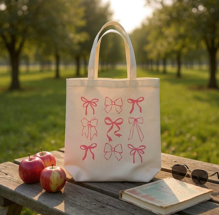 Pink Bow Tote Bag